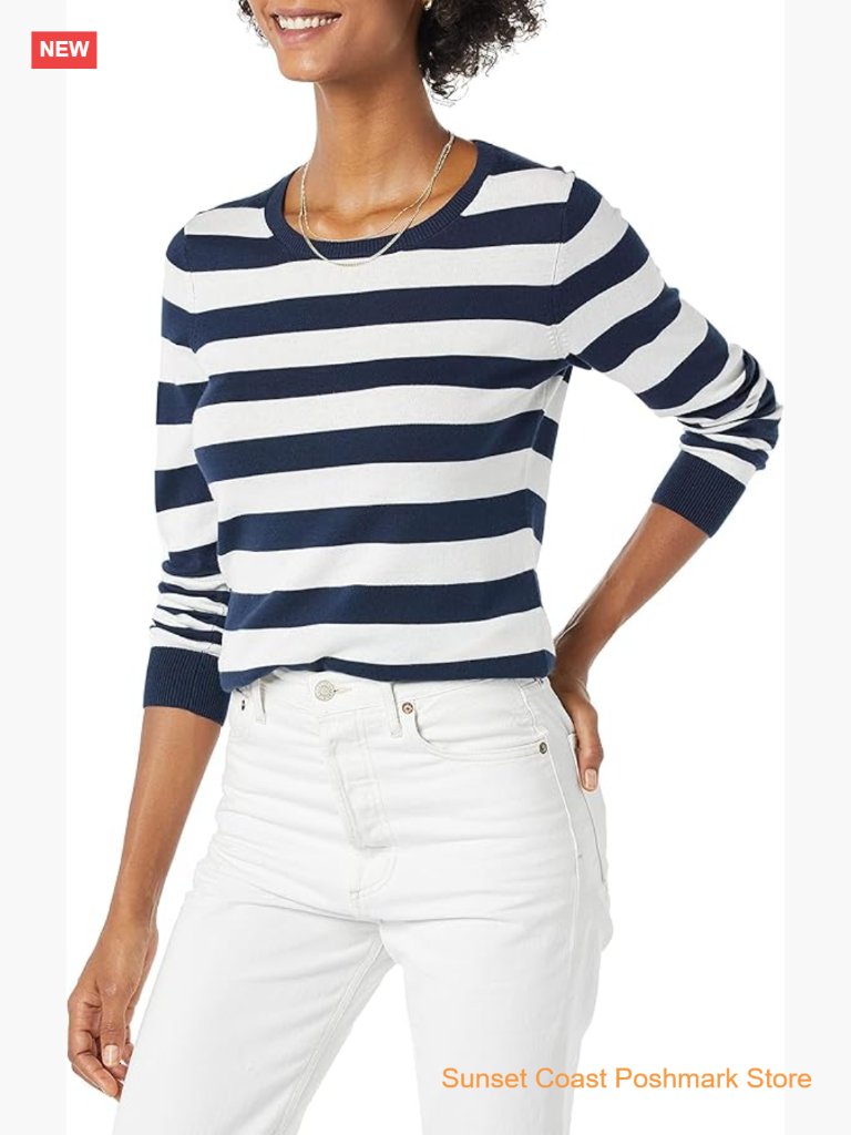 Women's Long-Sleeve Lightweight Crewneck Sweater Cotton Blend Regular Fit